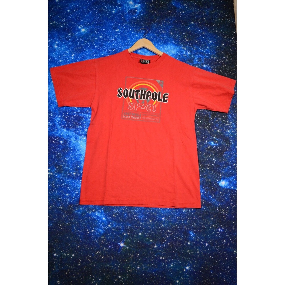Vintage Southpole Graphic T-Shirt Size XL‎ Red 2000s Y2K Grunge Hip Hop Skater